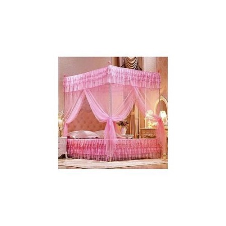 Mosquito Net With Metallic Stand - 4X6  Pink